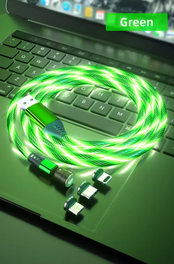 3-in-1 light-up USB charging cable with 360-degree magnetic heads - Image 3