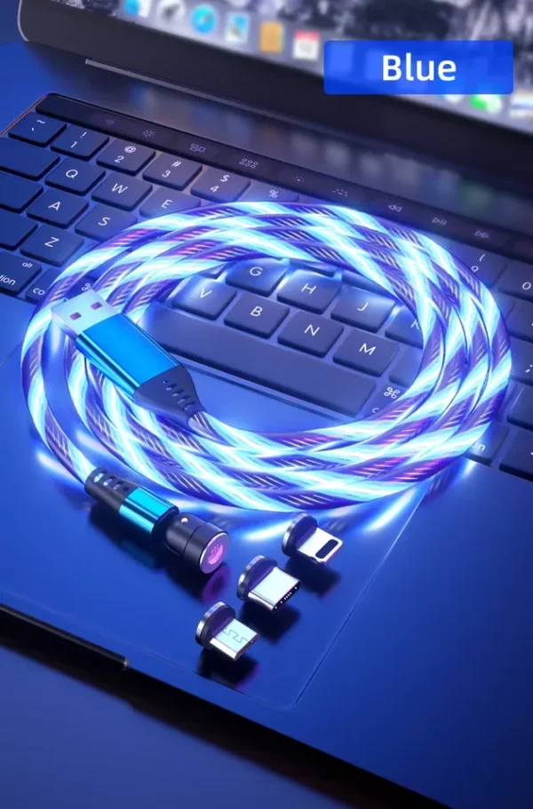 3-in-1 light-up USB charging cable with 360-degree magnetic heads - Image 5