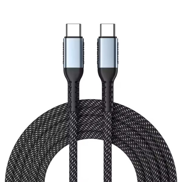 Braided nylon 100w laptop USB-C charging cable