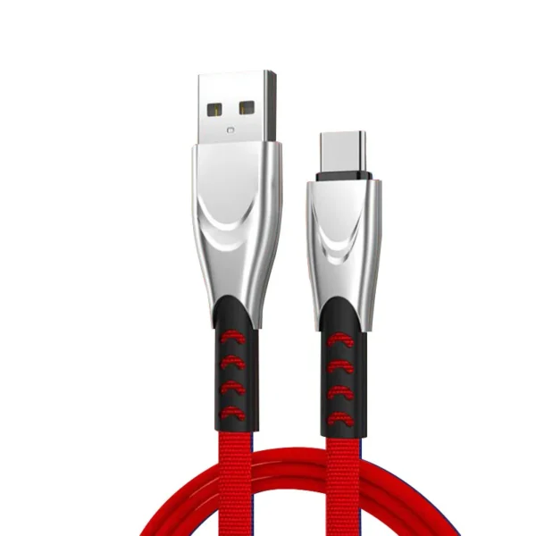 Weaved fabric 2.5A USB-A to USB-C fast charging and data cable 1M